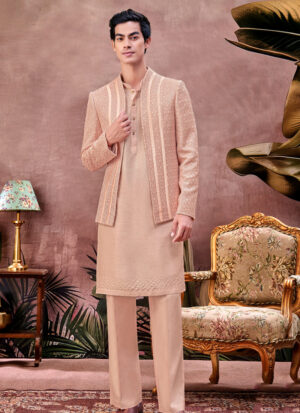 Silk Pink Indo Western