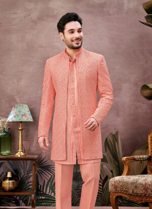Celebratory Pink Charm Indo Western Set