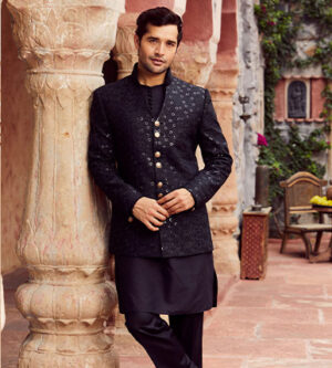 Black Kurta With Jacket