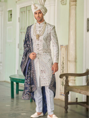 White Royal Sherwani